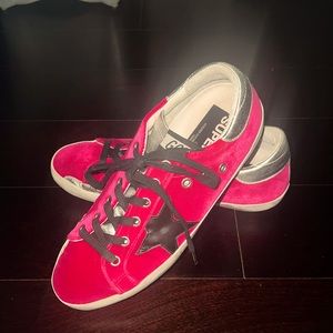 Golden Goose hot pink velvet sneakers